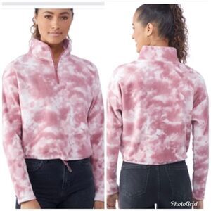 PINK Rose sweatshirt pink and white size L juniors Barbie core